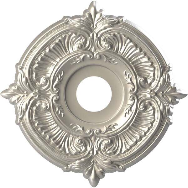 Ekena Millwork Attica PVC Ceiling Medallion (Canopies up to 5 5/8"), 16"OD x 3 1/2"ID x 1"P, Bright Coat Aluminum CMP16ATBAL - main